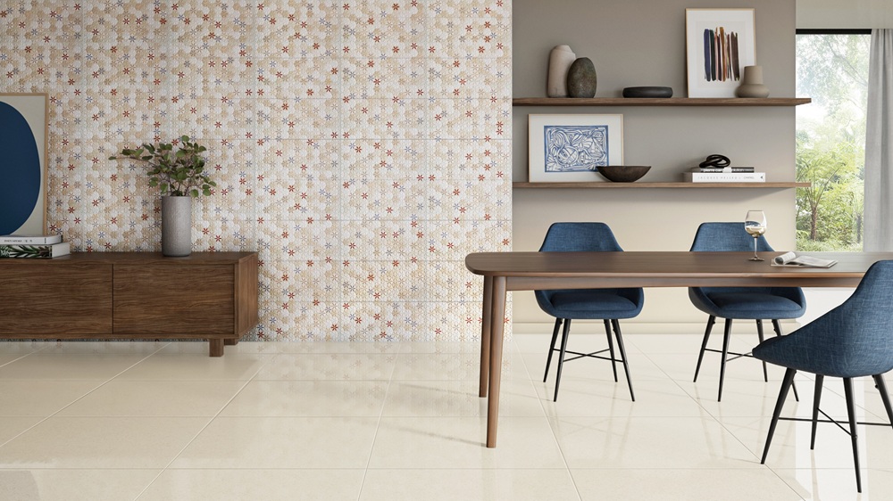 Sala de jantar com revestimento Pointer inspirado na arte sacra